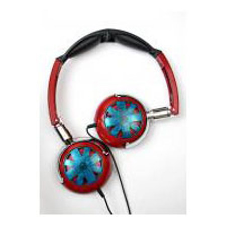 Wicked WI-8102 Tour Portable Stylish Folding Red with Blue Design Headphone