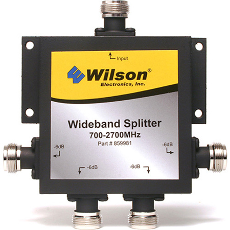 Wilson Electronics -6dB 4-Way Splitter with N-Female Connector, 700-2700MHz