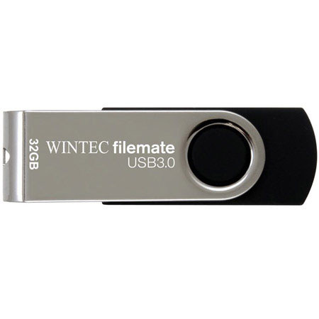Wintec FileMate Swivel 32GB USB 3.0 Flash Drive, Silver