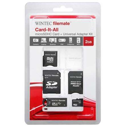 Wintec FileMate 2GB Card-It-All microSDHC Flash Memory Adapter Kit