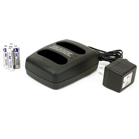 Williams Sound 3V Dual Charger Unit for Receivers, Transmitter and FM System, Includes CHG 3502 Dual Charger, 4x AA BAT 026-2 Batteries