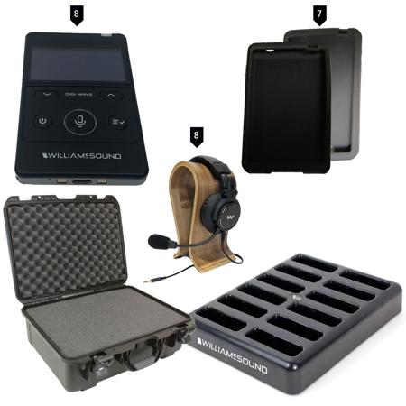 Williams Sound Digi-Wave COM 8 PRO 400 Intercom System, 8x MIC 157 Headset Mic