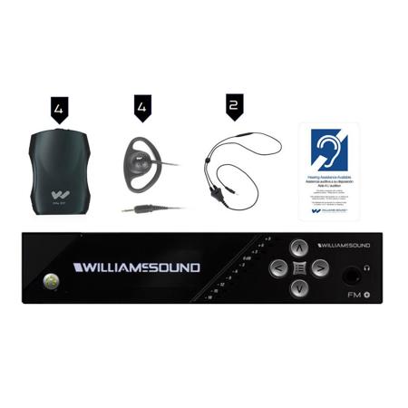 Williams Sound FM 557 Plus Dual FM & Wi-Fi Listening System, 4x Earphones
