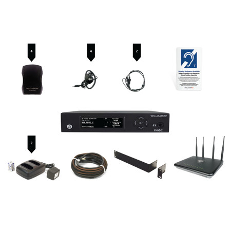 Williams Sound FM+ 577 PRO Wireless Access Point System w/4x EAR-022 Earphones