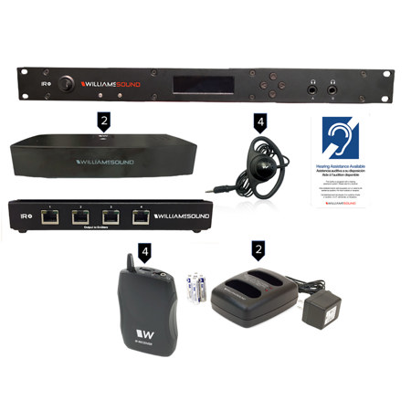 Williams Sound Large-Area Infrared Transmitter System with Dante and 2x Emitters