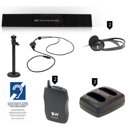 Williams Sound Medium-Area IR System w/2x WIR RX22-4N Rx & 2x HED-027 Headphones