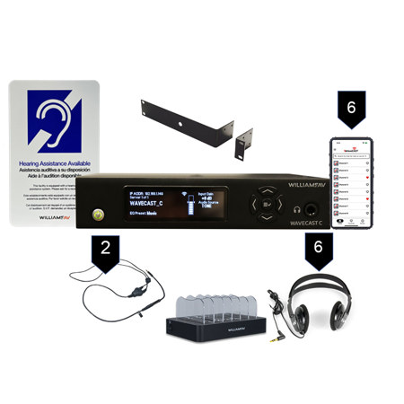 Williams Sound WaveCAST System with 6 WAV Pro Wi-Fi Receivers