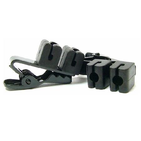 WindTech TC-12 Dual Lavalier/Lapel Mic Soft-Mount Tie Clips, Black, 2-Pack
