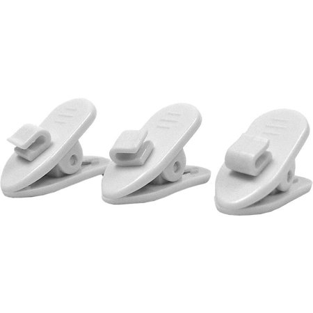 Windtech TC-5W Universal Microphone Tie Clips, Set of 3 - White