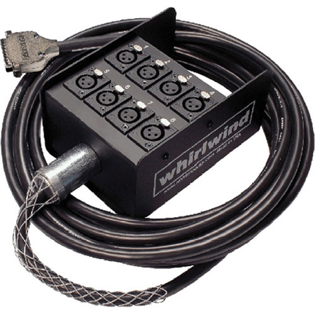 Whirlwind 25' DB25 Male to Stage Box with 8 XLRF Gold/Digidesign/Tascam Pinout