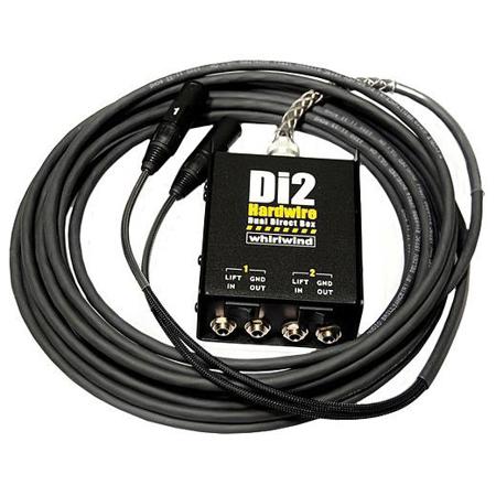 Whirlwind 15' 2-Ch Di2 Dual Direct Box with Snakeskin XLR Fanout Cable, Black