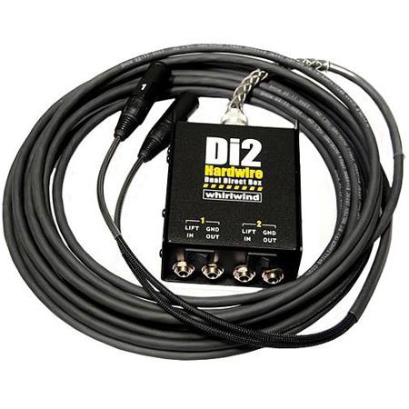 Whirlwind 50' 2-Ch Di2 Dual Direct Box with Snakeskin XLR Fanout Cable, Black