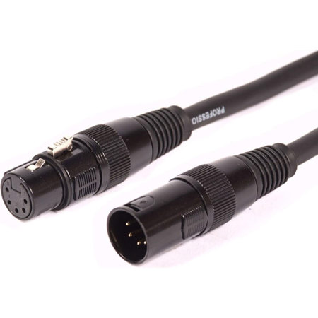 Whirlwind 50' 5-Pin DMX XLR Male to XLR Female Cable, Gold Contacts