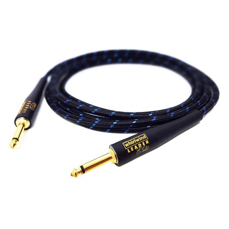 Whirlwind Cable - Instrument, Leader Elite, cloth covered, 18.5', blue stripe