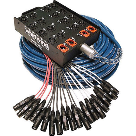 Whirlwind 100' Box to Fan 10 XLR Medusa Elite Snake Cable, 32 XLR Inputs
