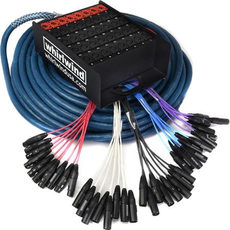 Whirlwind 250' Box to Fan 10 XLR Medusa Elite Snake Cable, 32 XLR Inputs