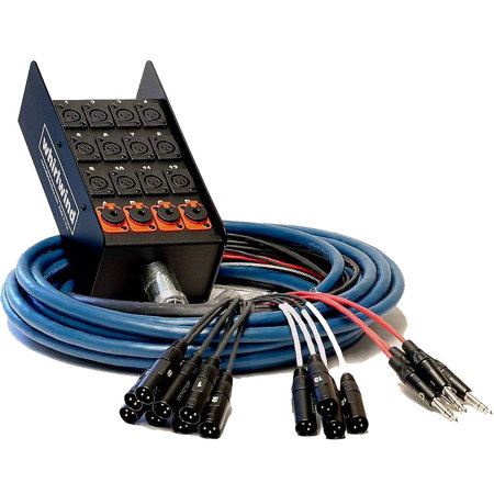 Whirlwind 150' Box to Fan 4 XLR Medusa Elite Snake Cable, 12 XLR Inputs