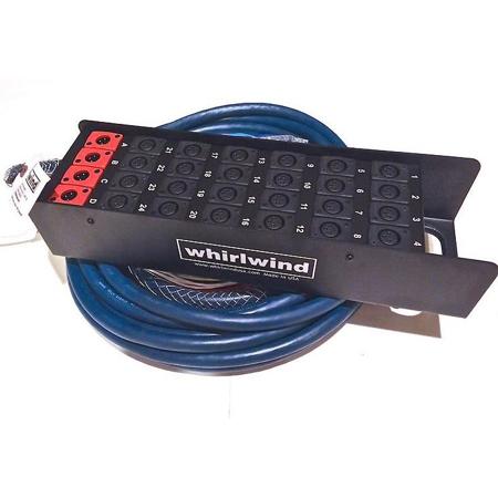 Whirlwind 50' Box to Fan 4 XLR Medusa Elite Snake Cable, 24 XLR Inputs