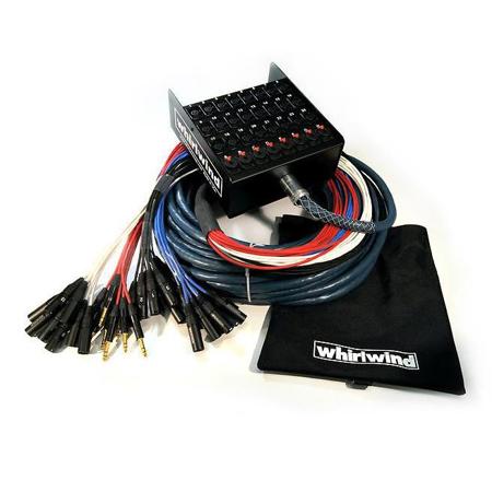 Whirlwind 100' Box to Fan 8 1/4" TRS Medusa Elite Snake Cable, 24 XLR Inputs