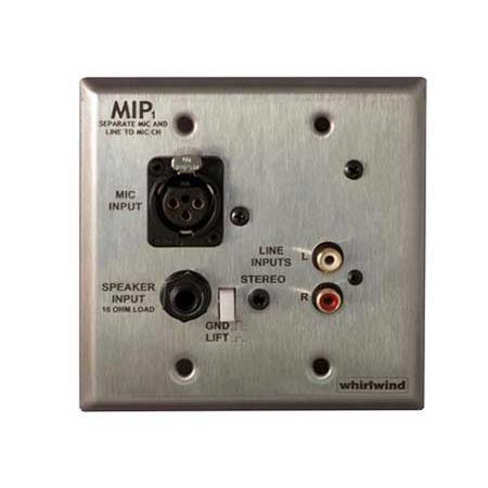 Whirlwind MIP1 2-Gang Media Input Plate, Brushed Stainless Steel