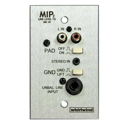 Whirlwind MIP2 1-Gang Media Input Plate, Brushed Stainless Steel