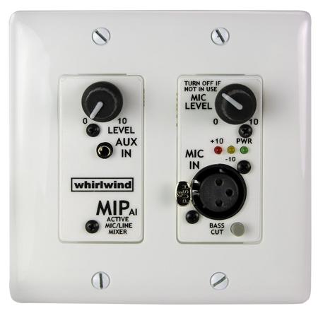 Whirlwind MIPAID 2 Gang Media Input Wall Plate with Power Supply, White