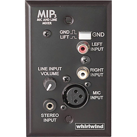 Whirlwind MIPAI 1 Gang Media Input Active Wall Plate without Power Supply, Silver