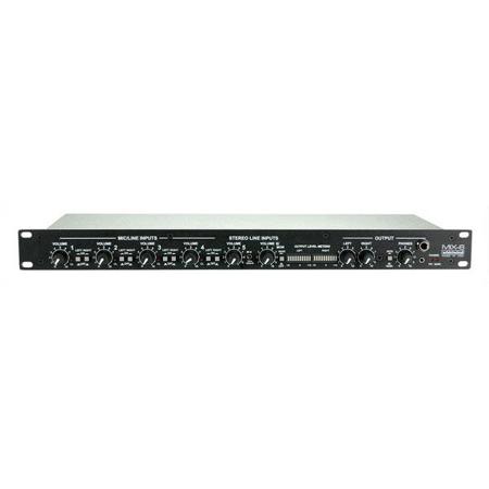 Whirlwind MIX 6 Stereo Mixer with 4 Mic Channels and 2 Aux Line Inputs