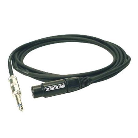 Whirlwind MK3 3' XLR Female to 1/4" TS Male 3-pin Unbalanced Microphone Cable