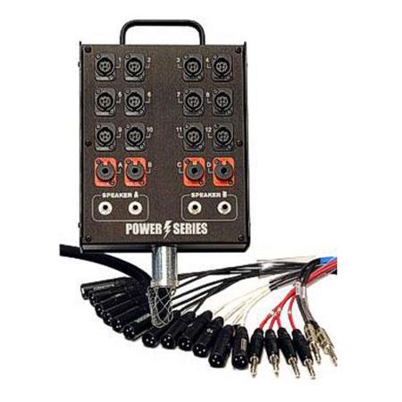 Whirlwind 50' Box to Fan Medusa Power Snake Cable, 12 XLR Input/ 4 1/4" Returns