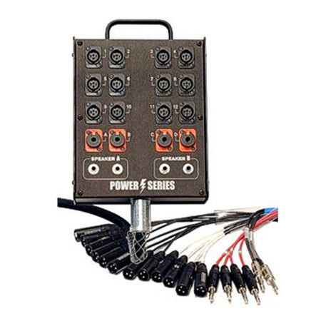 Whirlwind 50' Box to Fan Medusa Power Snake Cable, 12 XLR Input, 1/4" Returns