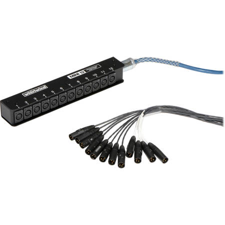 Whirlwind Medusa Mini-12 12-Channel Low Profile Audio Drop Snakes Cable, 25'