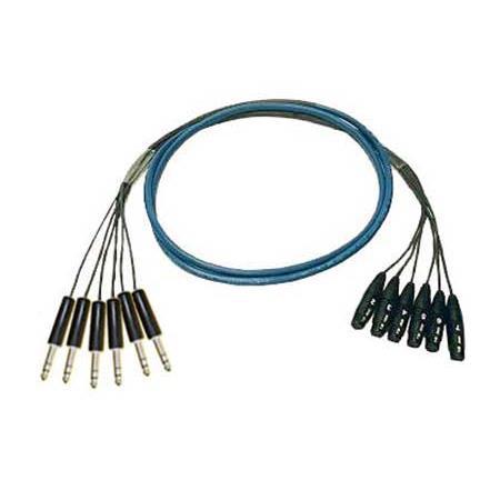 Whirlwind 50' Medusa Multitrack 6-Ch XLRF to TRS Male Fanout Snake Cable
