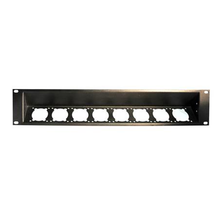 Whirlwind 2RU Space Angled Punched Rack Panel for 7 Tri-Loc Connectors