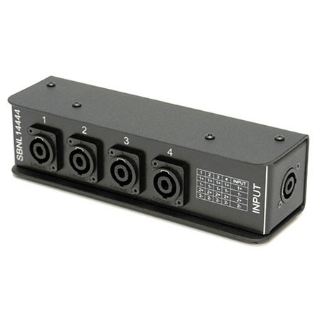 Whirlwind SBNL 1x NL4 to 4x NL4 Parallel-Wired SpeakOn Splitter