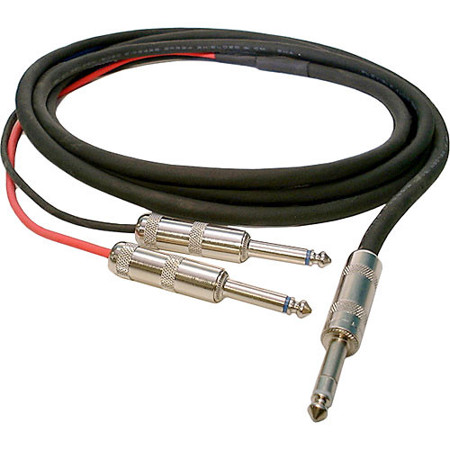 Whirlwind 25' 1/4" TRS Stereo Male to 2x 1/4" TS Mono Male Insert Cable