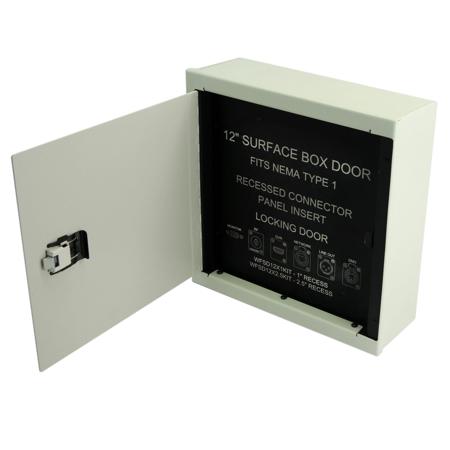 Whirlwind WFSD 12" Surface Mount Enclosure, Locking Door, 12x12x1" Wall Frame