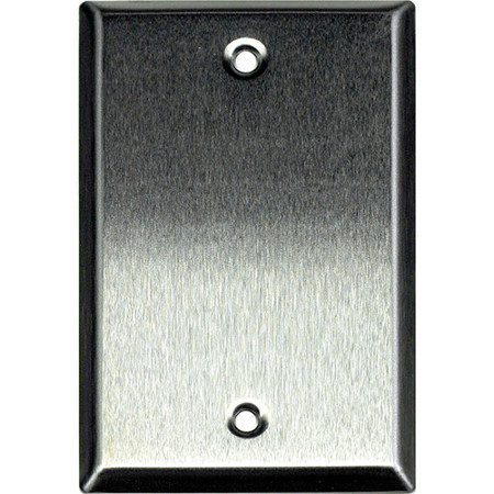 Whirlwind WP1/0H Wall Mounting Plate, 1 Gang, Blank, Stainless Steel