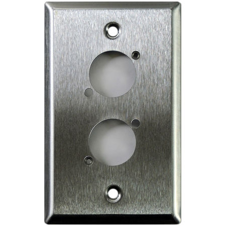Whirlwind WP1/2NDH Wall Mounting Plate, 1 Gang, Punched for 2 Neutrik D XLRs