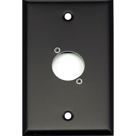 Whirlwind WP1B/1H Wall Mounting Plate, 1 Gang, Punched for 1 XLR, Black