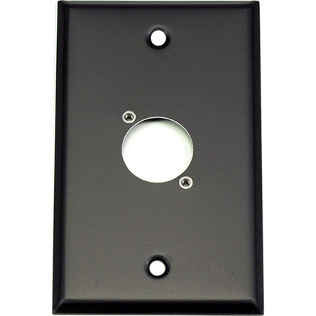 Whirlwind WP1B/1NDH Wall Mounting Plate, 1 Gang, Punched for 1 Neutrik D XLR, Black