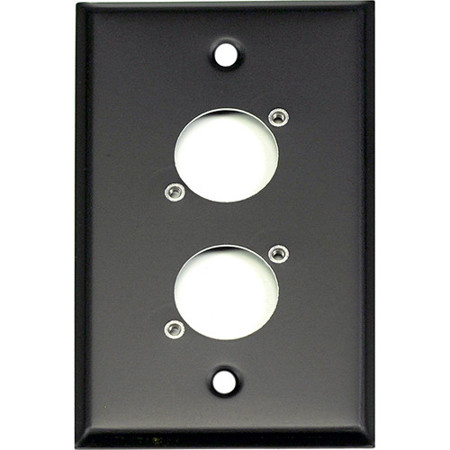 Whirlwind WP1B/2NDH Wall Mounting Plate, 1 Gang, Punched for 2 Neutrik D XLRs