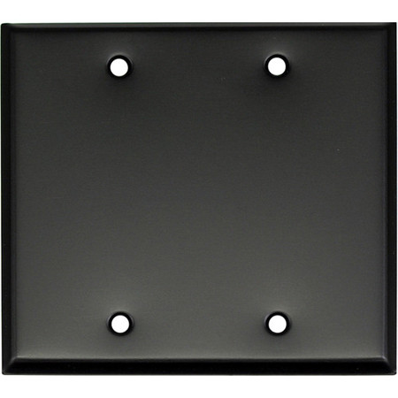 Whirlwind WP2B/0H Wall Mounting Plate, 2 Gang, Blank, Black