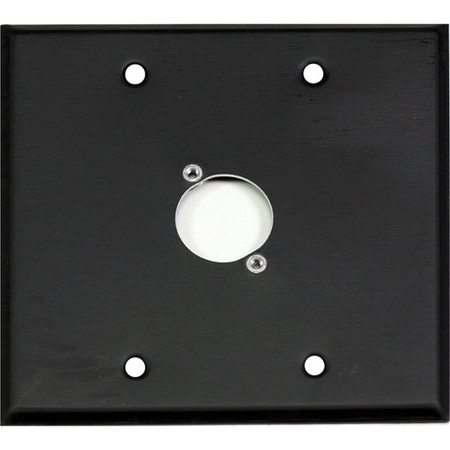Whirlwind WP2B/1NDH Wall Mounting Plate, 2 Gang, Punched for 1 Neutrik D XLR, Black