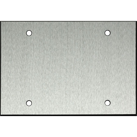Whirlwind WPX3/0H Wall Mounting Plate, 3 Gang, .125" Clear Anodized Aluminum, Blank