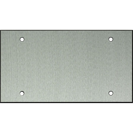 Whirlwind WPX4/0H Wall Mounting Plate, 4 Gang, .125" Clear Anodized Aluminum, Blank