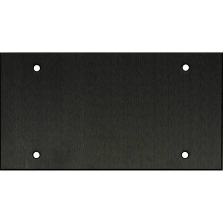 Whirlwind WPX4B/0H Wall Mounting Plate, 4 Gang, .125" Black Anodized Aluminum, Blank