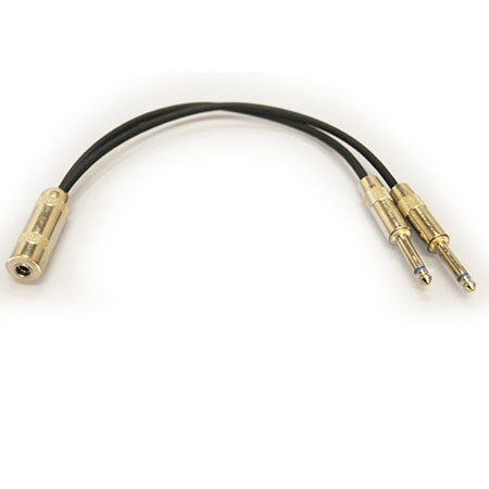 Whirlwind 1.5' 1/4" TS Female to 2 1/4" TS Male Y Adapter Cable