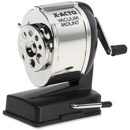 X-acto KS Vacuum Mount Manual Pencil Sharpener, Chrome/Black