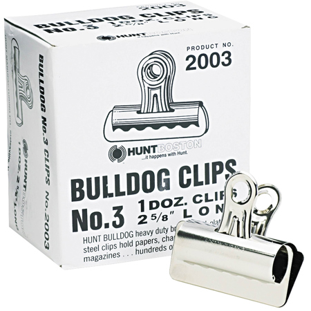 X-acto #3 2.6" Metal Bulldog Clip, 12/Box